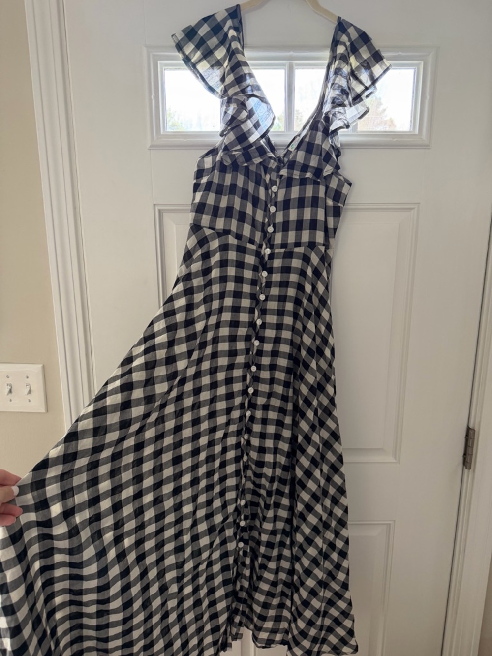 J. Crew Black & White Gingham Shirt Dress - Picture 3 of 6